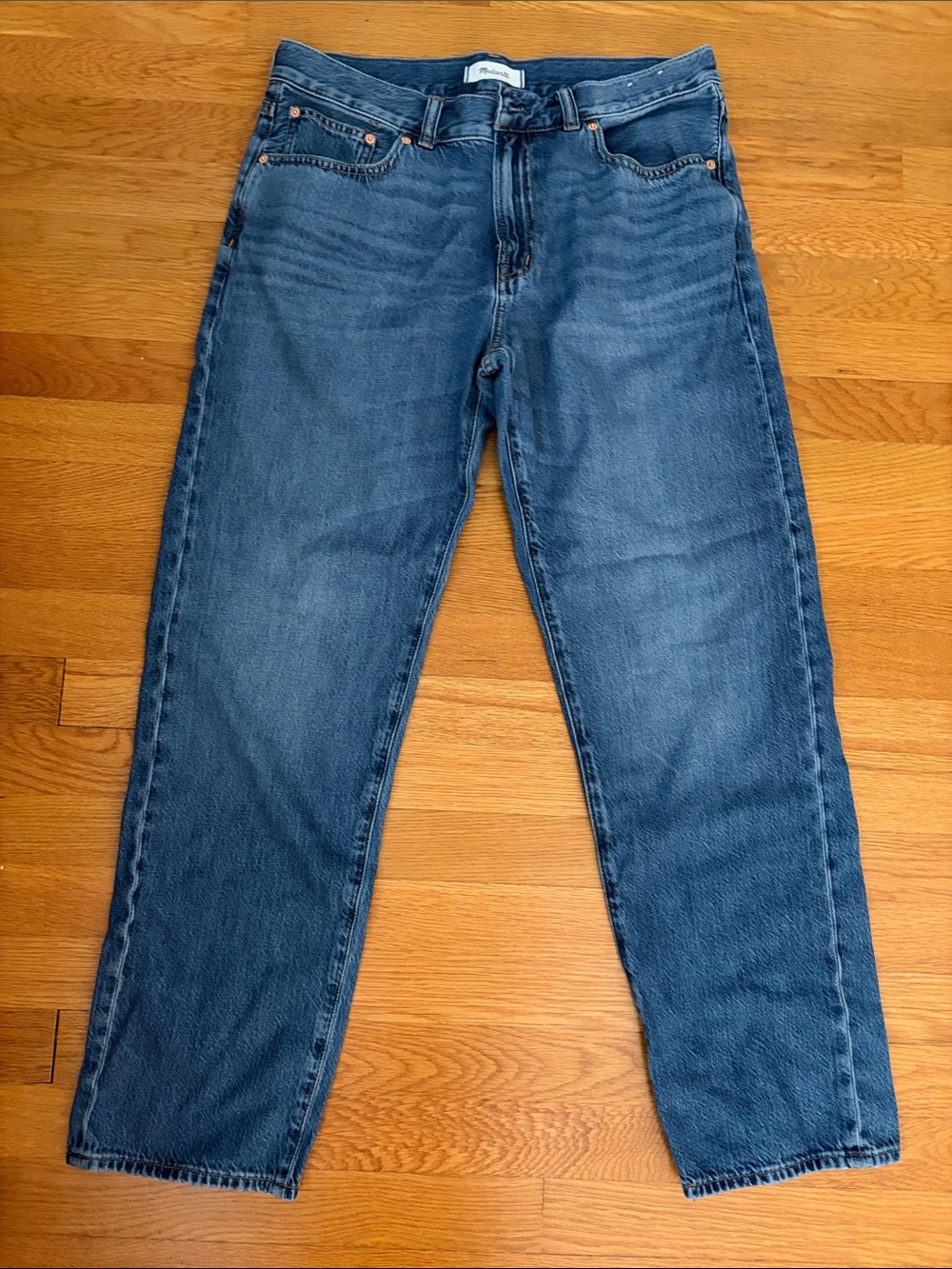 Madewell Dean Easy Straight-Leg Jeans in Blue Denim